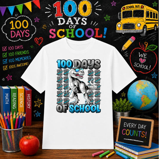 100 Days Smarter And A Little Bit Monster – 100 Days of School DTF Transfer – by Ink Rush – Premade Transfers – 100 Days o...