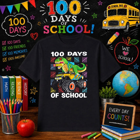 100 DAYS SMARTER Brain – 100 Days Of School DTF Transfer – by Ink Rush – Premade Transfers – School, Education Apparel