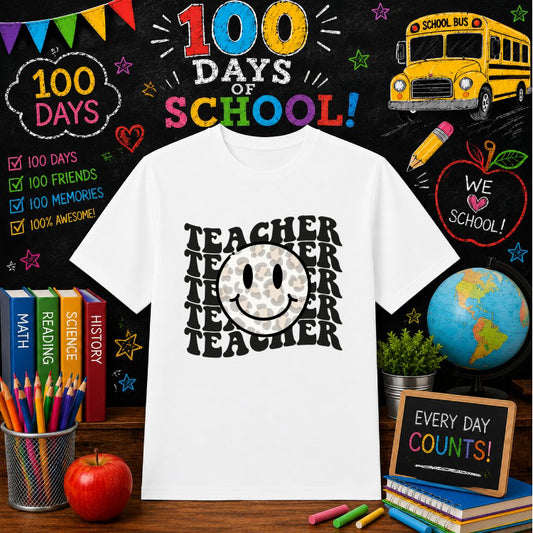 100 DAYS SMARTER – School DTF Transfer – by Ink Rush – Premade Transfers – School, DTF Transfers