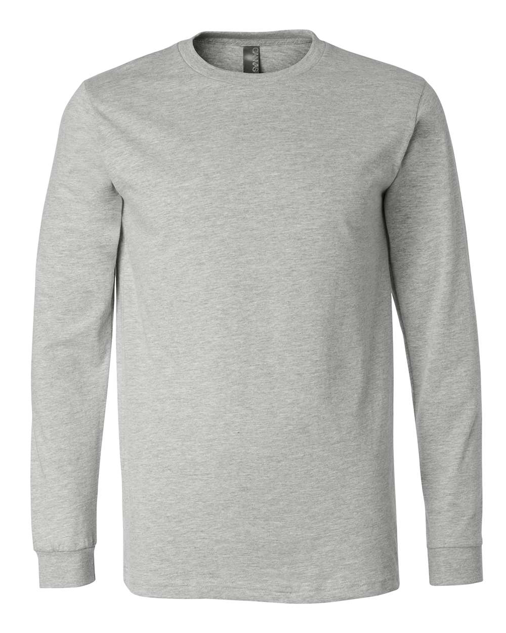 BELLA + CANVAS 3501CVC Heather CVC Long Sleeve Tee - Athletic Heather - Front View