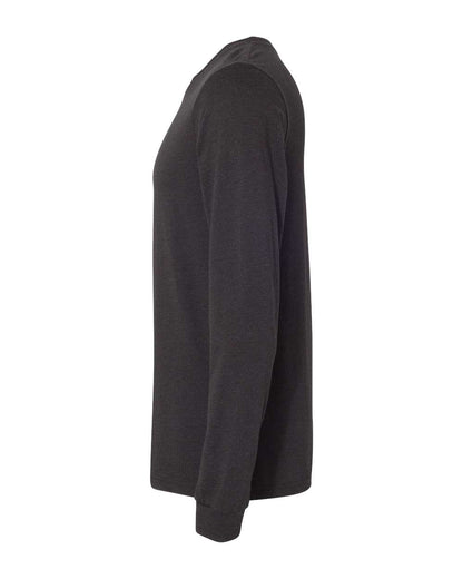 BELLA + CANVAS 3501CVC Heather CVC Long Sleeve Tee - Black Heather - Direct Side
