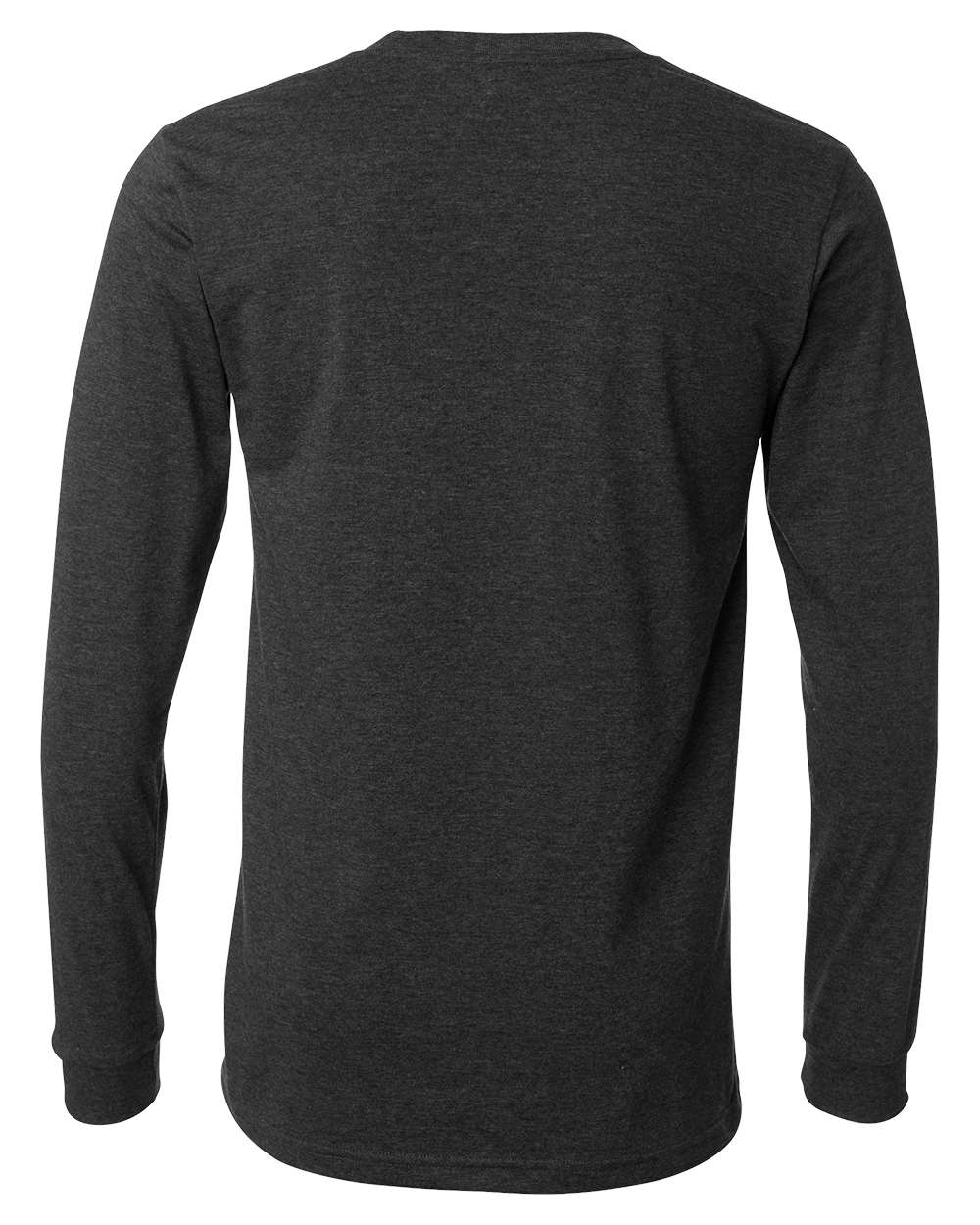 BELLA + CANVAS 3501CVC Heather CVC Long Sleeve Tee - Dark Grey Heather - Back View