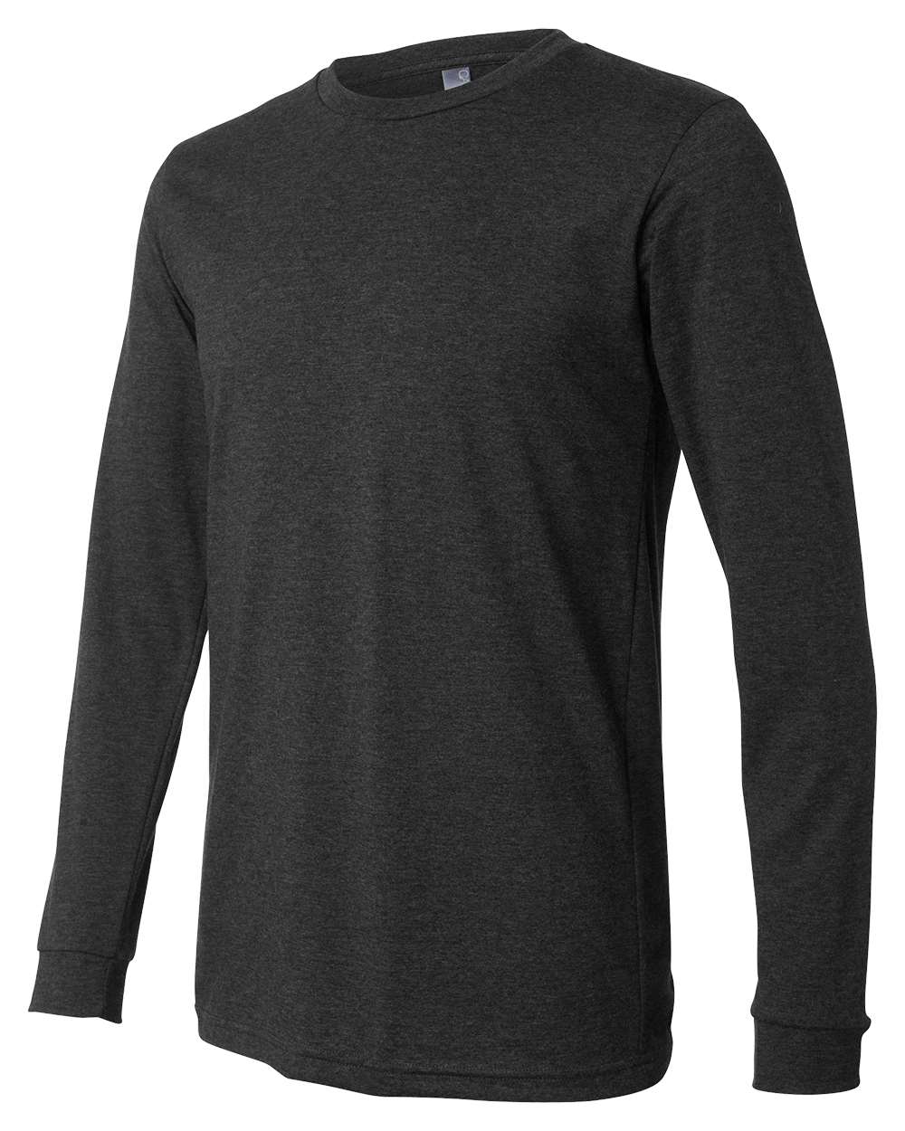 BELLA + CANVAS 3501CVC Heather CVC Long Sleeve Tee - Dark Grey Heather - Direct Side