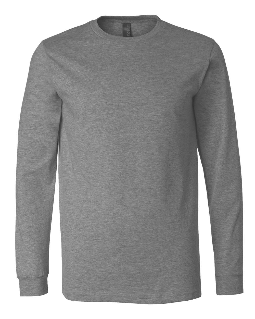 BELLA + CANVAS 3501CVC Heather CVC Long Sleeve Tee - Deep Heather - Front View