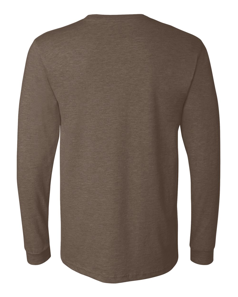 BELLA + CANVAS 3501CVC Heather CVC Long Sleeve Tee - Heather Brown - Back View