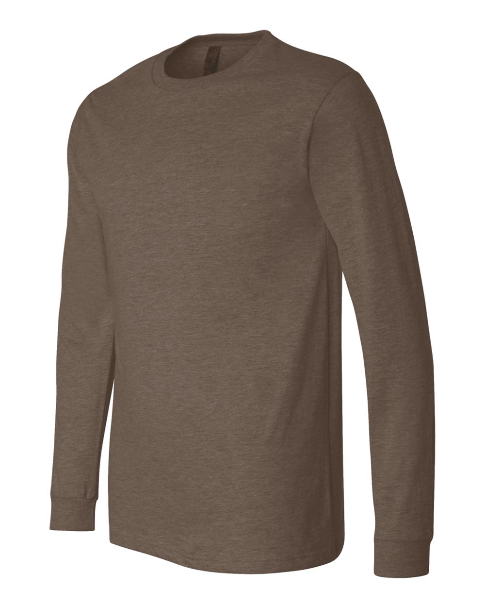 BELLA + CANVAS 3501CVC Heather CVC Long Sleeve Tee - Heather Brown - Side View