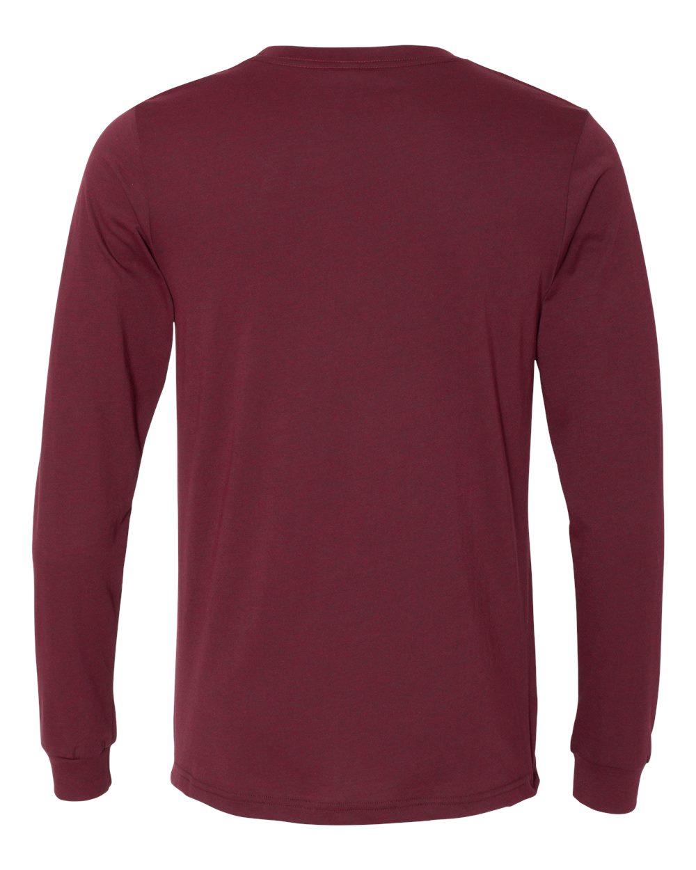 BELLA + CANVAS 3501CVC Heather CVC Long Sleeve Tee - Heather Cardinal - Back View