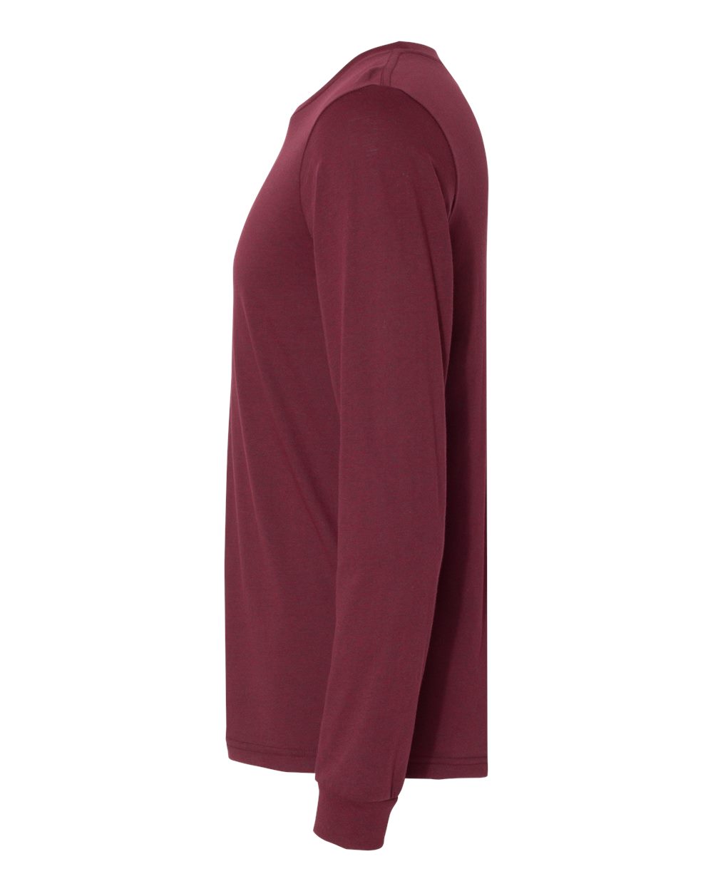 BELLA + CANVAS 3501CVC Heather CVC Long Sleeve Tee - Heather Cardinal - Direct Side