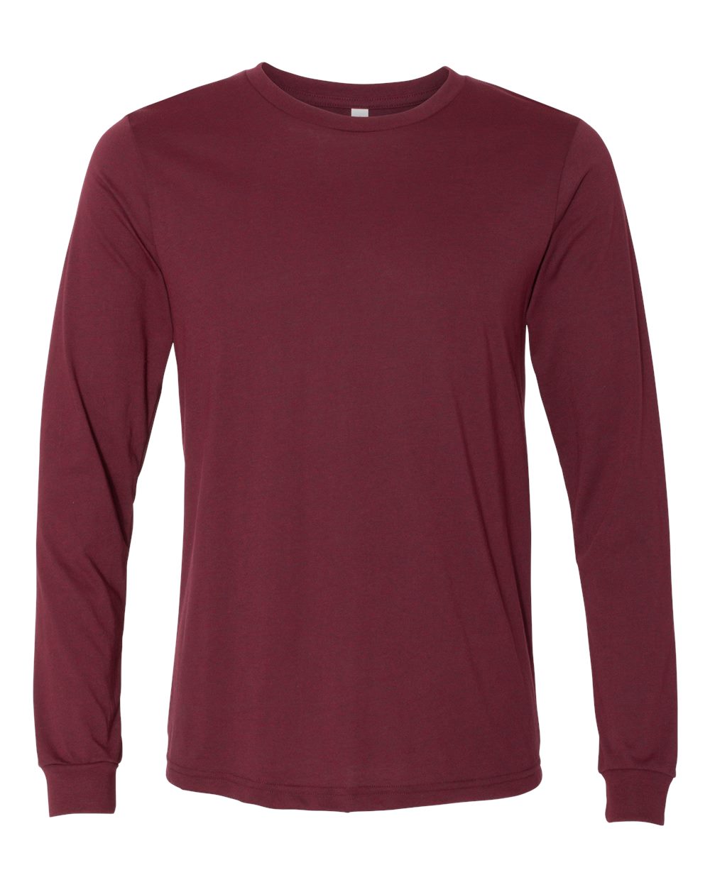 BELLA + CANVAS 3501CVC Heather CVC Long Sleeve Tee - Heather Cardinal - Front View