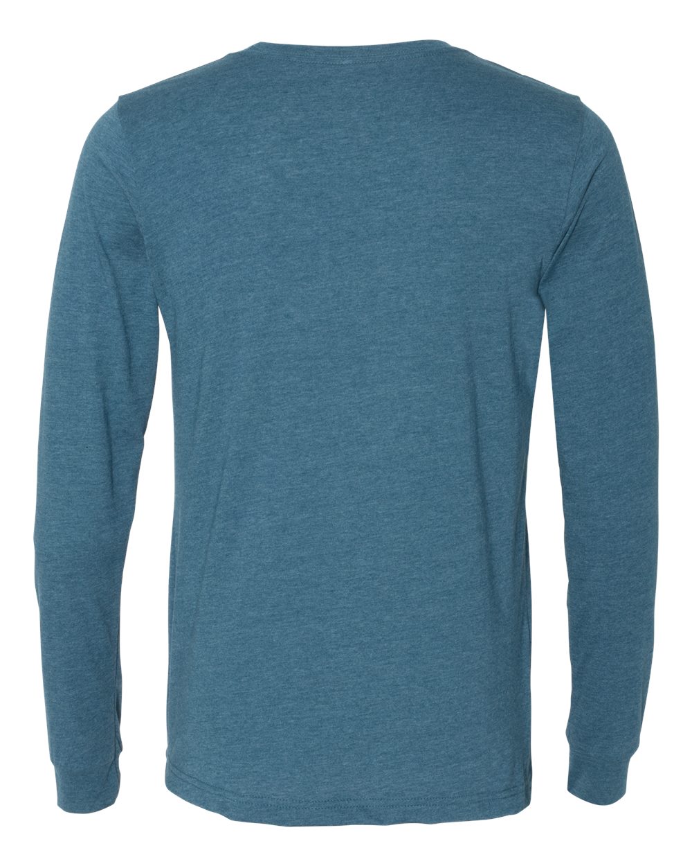 BELLA + CANVAS 3501CVC Heather CVC Long Sleeve Tee - Heather Deep Teal - Back View