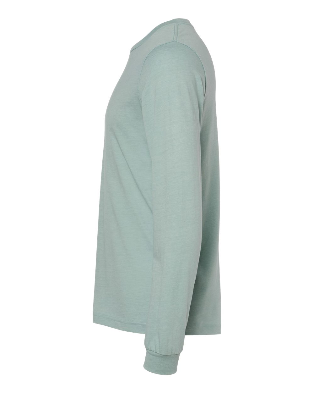 BELLA + CANVAS 3501CVC Heather CVC Long Sleeve Tee - Heather Dusty Blue - Direct Side