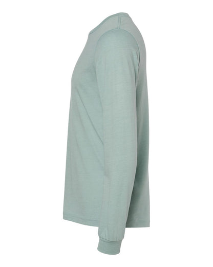 BELLA + CANVAS 3501CVC Heather CVC Long Sleeve Tee - Heather Dusty Blue - Direct Side