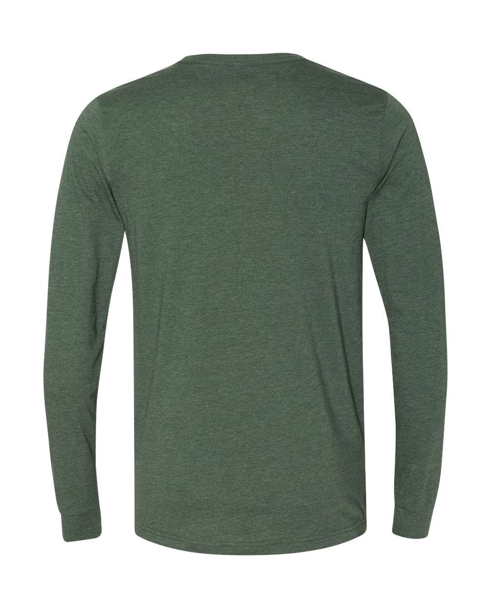BELLA + CANVAS 3501CVC Heather CVC Long Sleeve Tee - Heather Forest - Back View