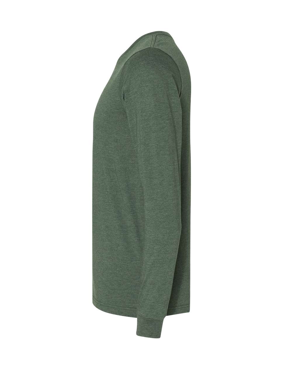 BELLA + CANVAS 3501CVC Heather CVC Long Sleeve Tee - Heather Forest - Direct Side