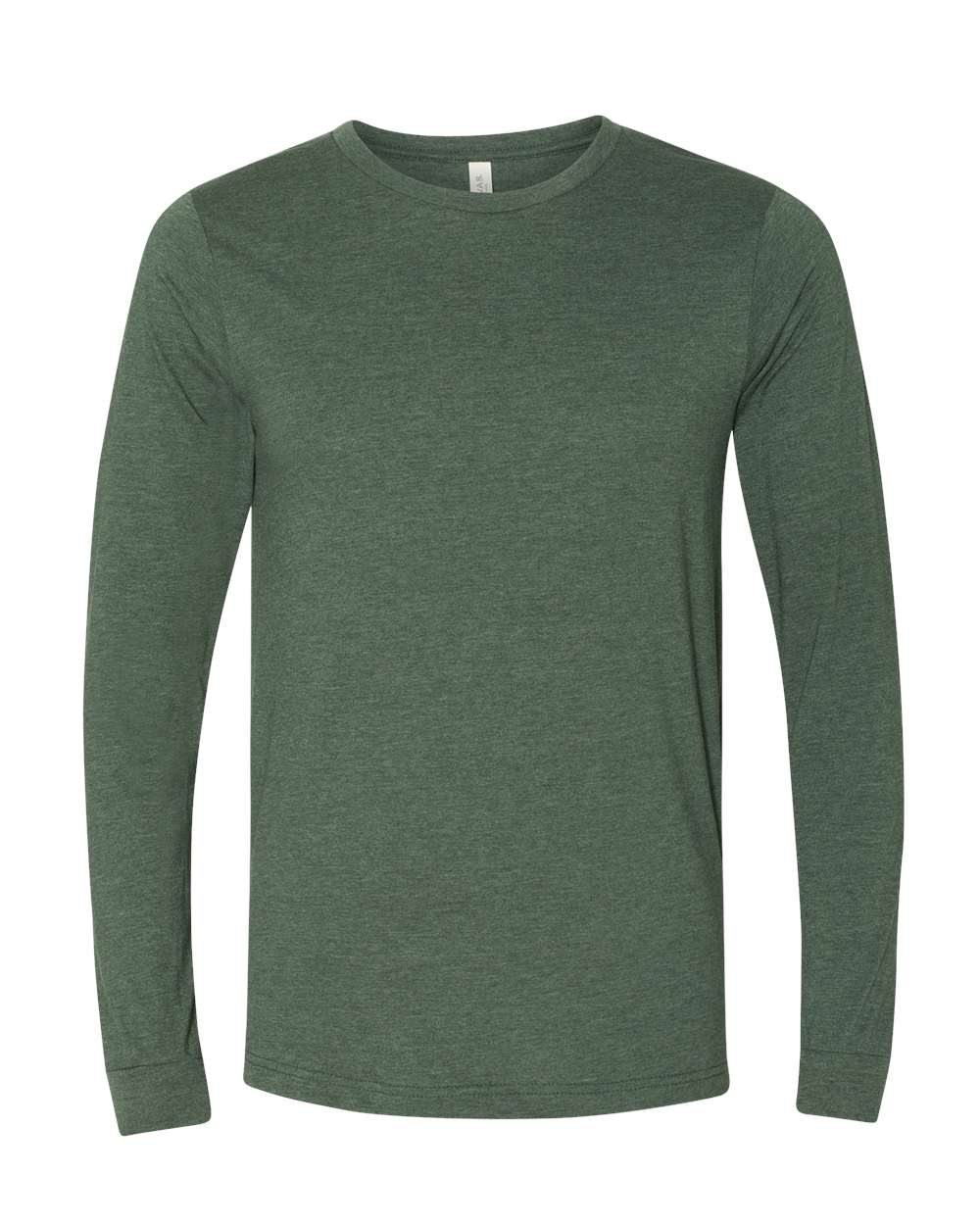 BELLA + CANVAS 3501CVC Heather CVC Long Sleeve Tee - Heather Forest - Front View
