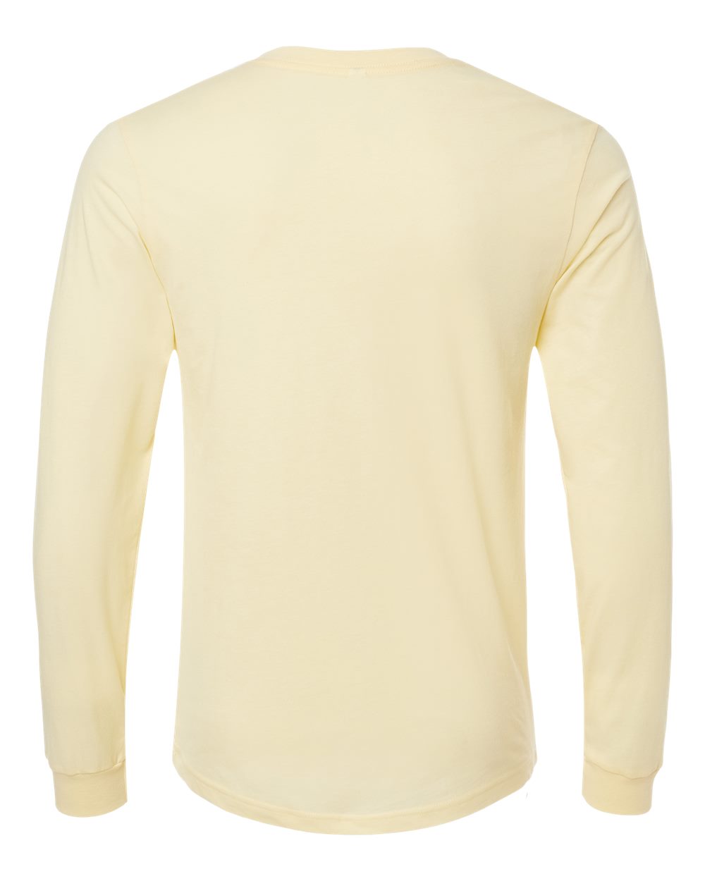BELLA + CANVAS 3501CVC Heather CVC Long Sleeve Tee - Heather French Vanilla - Back View