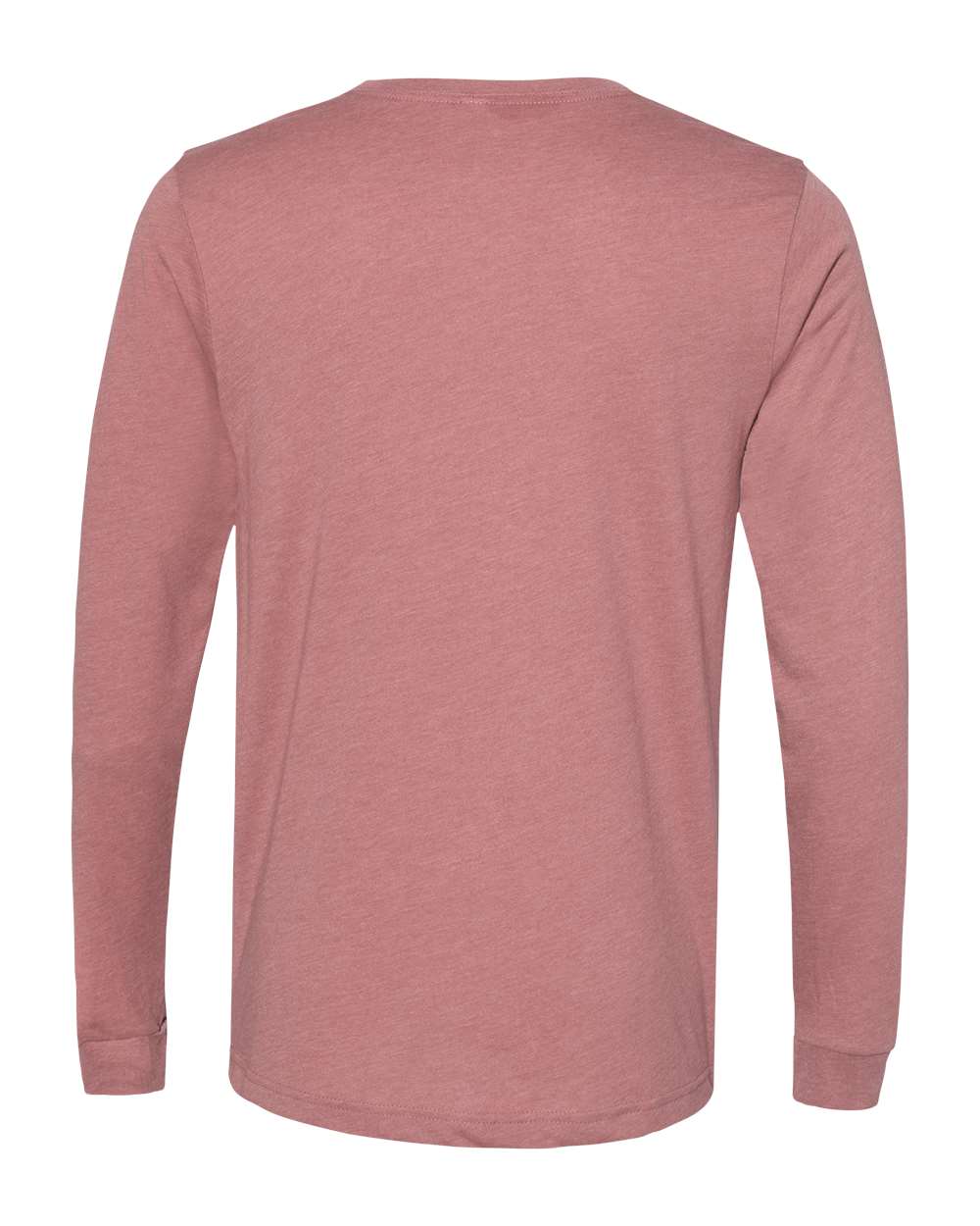 BELLA + CANVAS 3501CVC Heather CVC Long Sleeve Tee - Heather Mauve - Back View