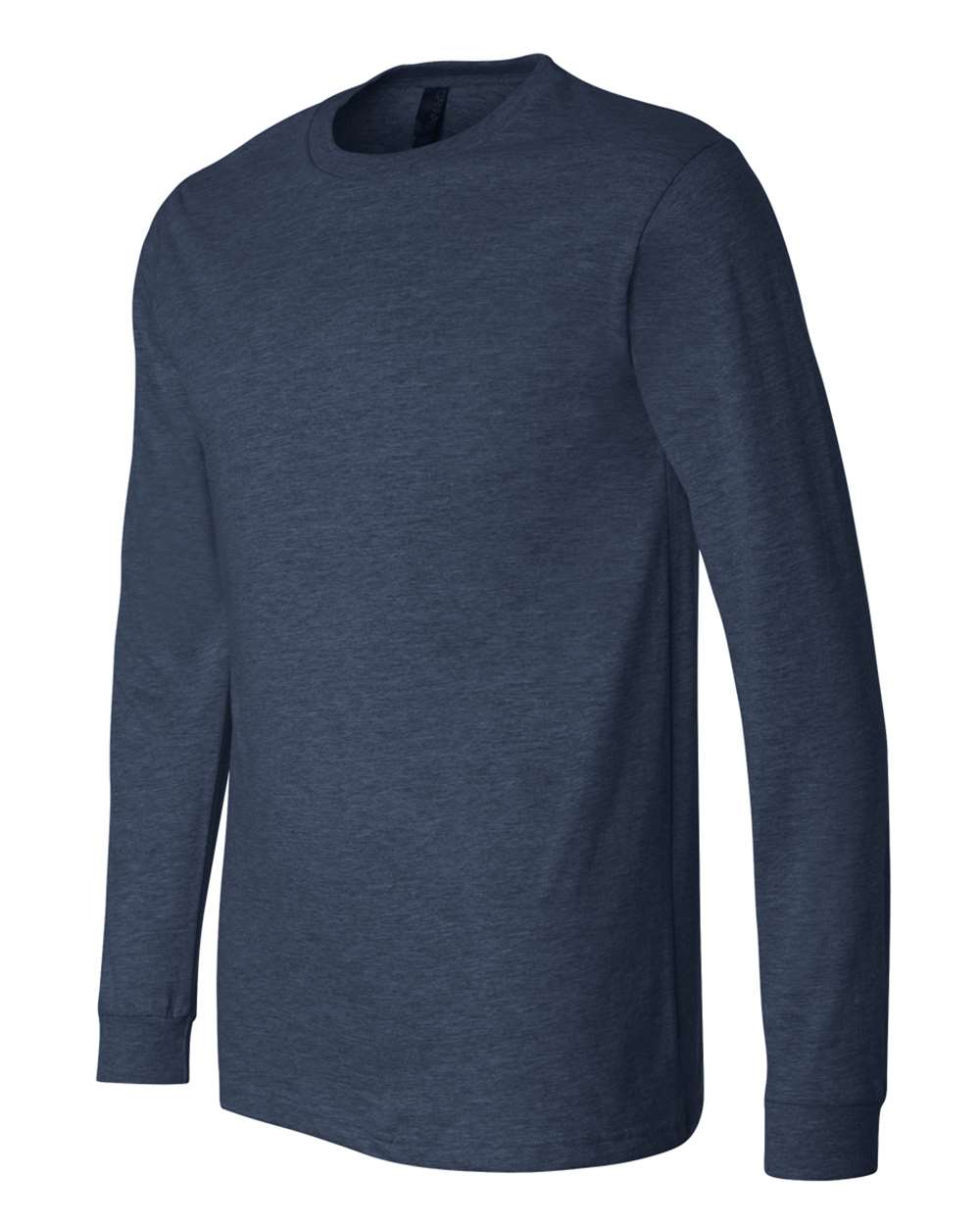 BELLA + CANVAS 3501CVC Heather CVC Long Sleeve Tee - Heather Navy - Direct Side