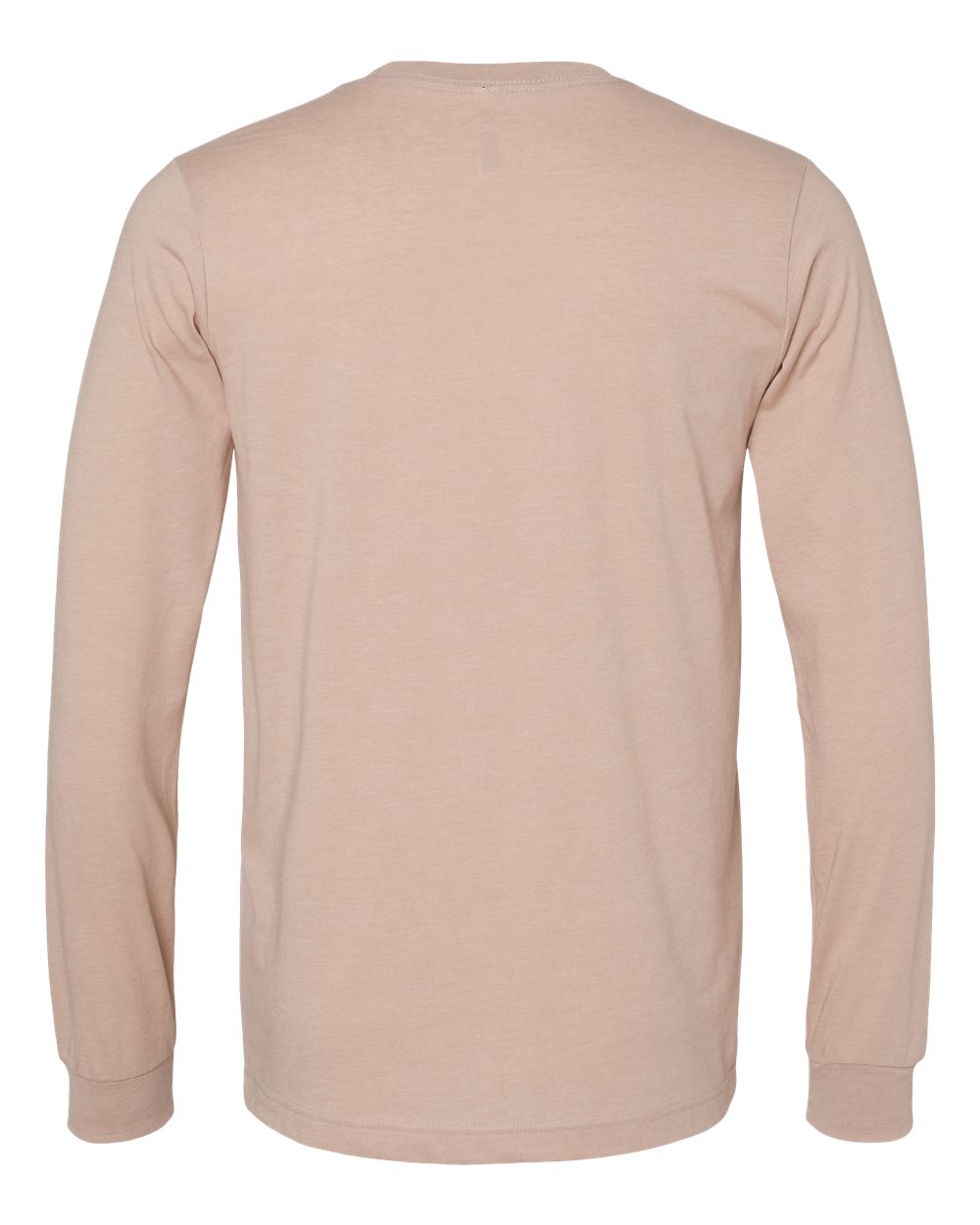 BELLA + CANVAS 3501CVC Heather CVC Long Sleeve Tee - Heather Pink Gravel - Back View