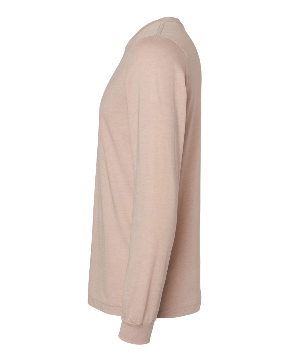 BELLA + CANVAS 3501CVC Heather CVC Long Sleeve Tee - Heather Pink Gravel - Direct Side