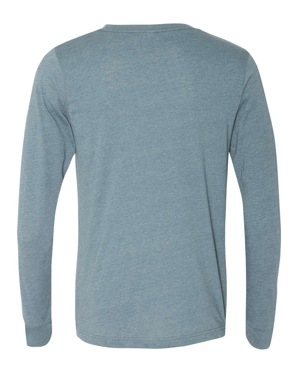 BELLA + CANVAS 3501CVC Heather CVC Long Sleeve Tee - Heather Slate - Back View