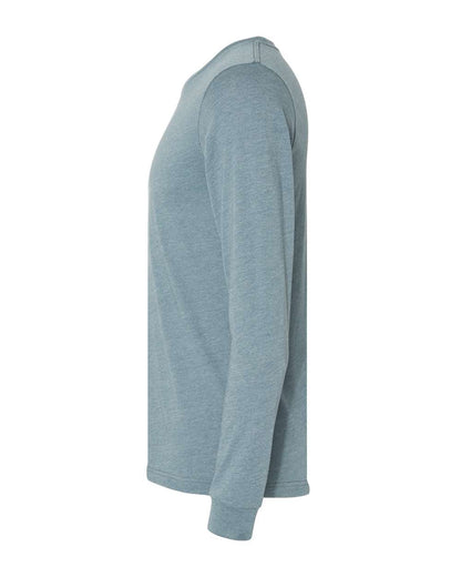 BELLA + CANVAS 3501CVC Heather CVC Long Sleeve Tee - Heather Slate - Direct Side