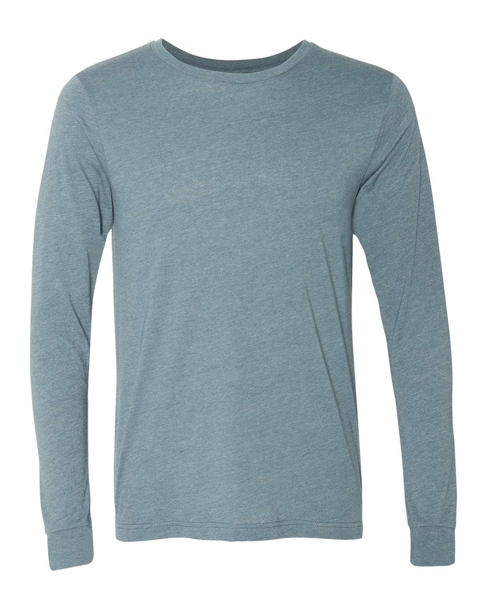 BELLA + CANVAS 3501CVC Heather CVC Long Sleeve Tee - Heather Slate - Front View