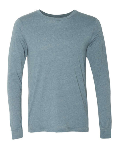BELLA + CANVAS 3501CVC Heather CVC Long Sleeve Tee - Heather Slate - Front View
