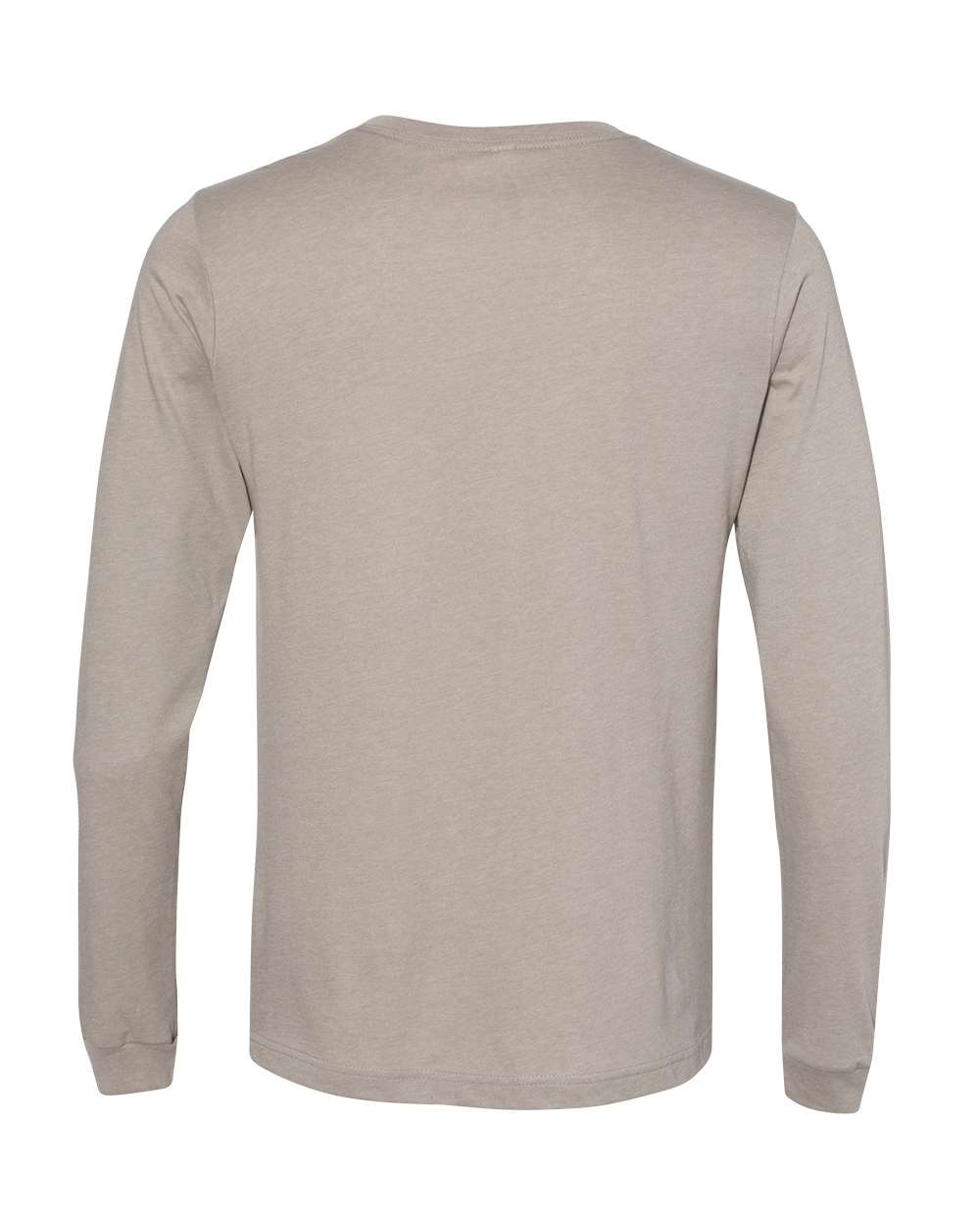 BELLA + CANVAS 3501CVC Heather CVC Long Sleeve Tee - Heather Stone - Back View