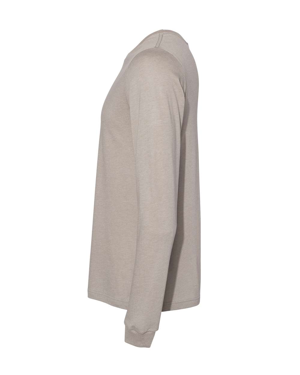 BELLA + CANVAS 3501CVC Heather CVC Long Sleeve Tee - Heather Stone - Direct Side