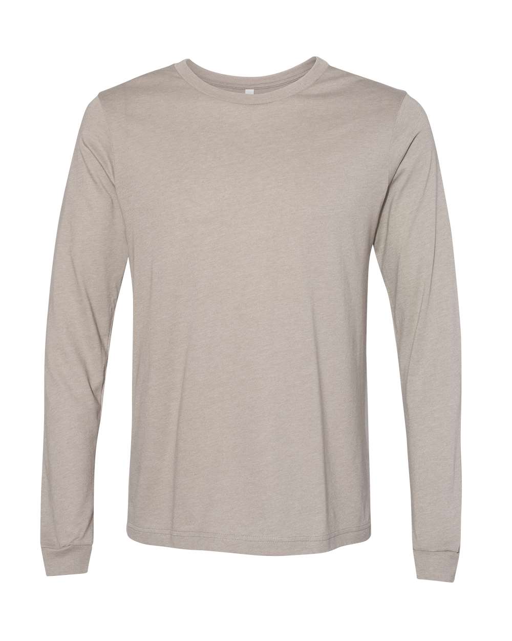 BELLA + CANVAS 3501CVC Heather CVC Long Sleeve Tee - Heather Stone - Front View