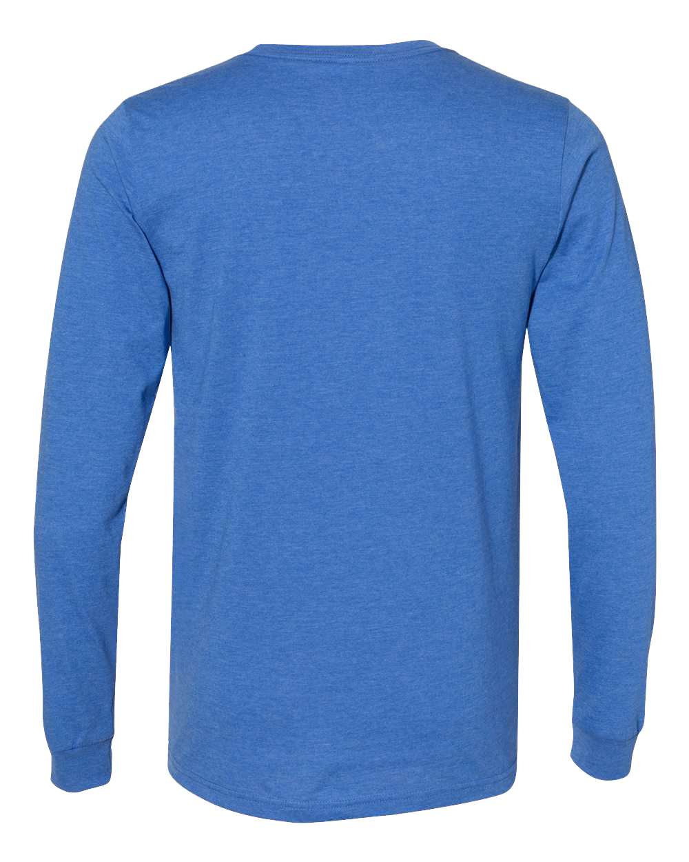 BELLA + CANVAS 3501CVC Heather CVC Long Sleeve Tee - Heather True Royal - Back View