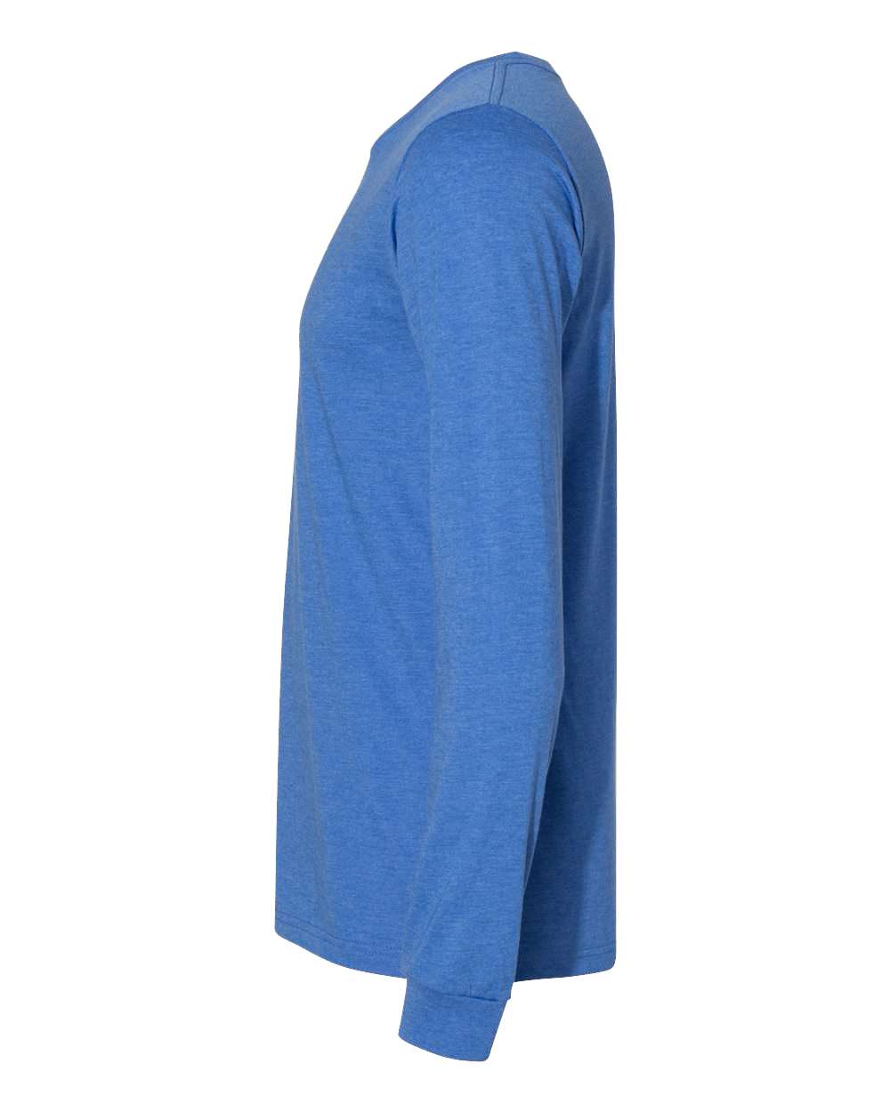 BELLA + CANVAS 3501CVC Heather CVC Long Sleeve Tee - Heather True Royal - Direct Side
