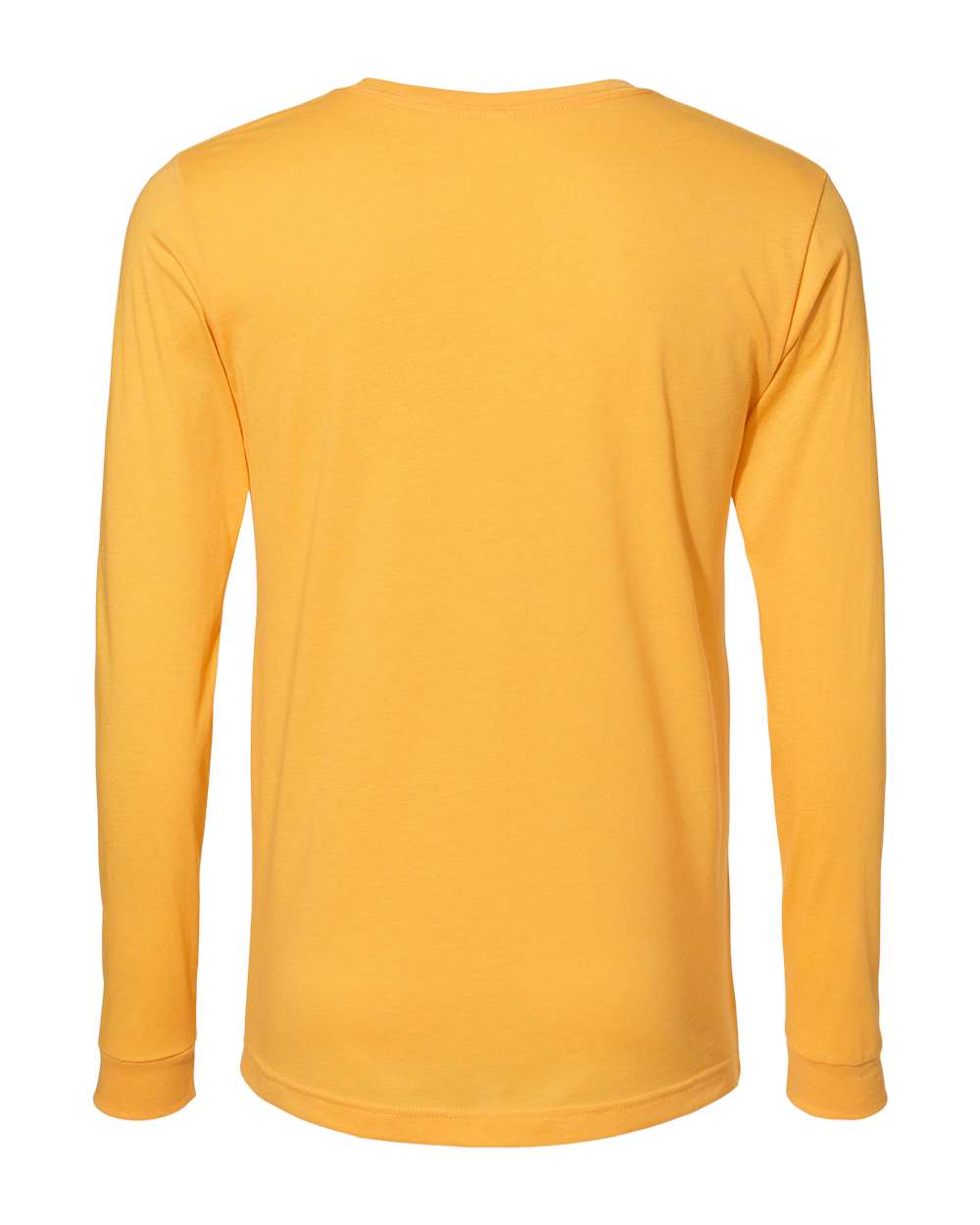 BELLA + CANVAS 3501CVC Heather CVC Long Sleeve Tee - Heather Yellow Gold - Back View