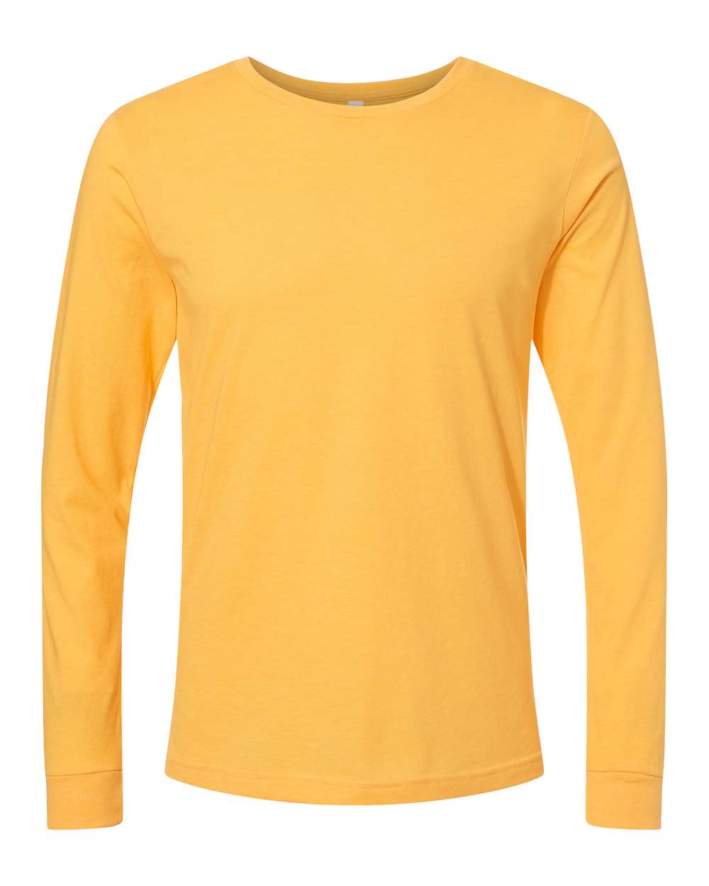 BELLA + CANVAS 3501CVC Heather CVC Long Sleeve Tee - Heather Yellow Gold - Front View