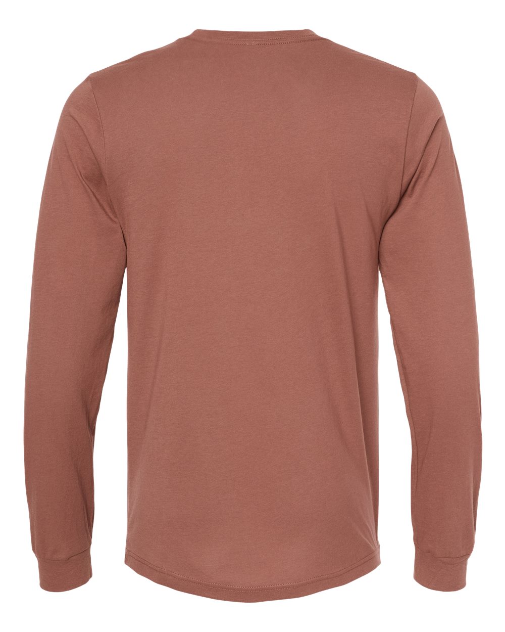 BELLA + CANVAS 3501 Unisex Jersey Long Sleeve Tee - Chestnut - Back View