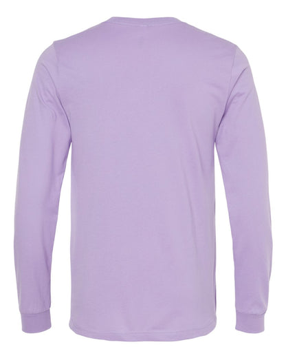 BELLA + CANVAS 3501 Unisex Jersey Long Sleeve Tee - Dark Lavender - Back View