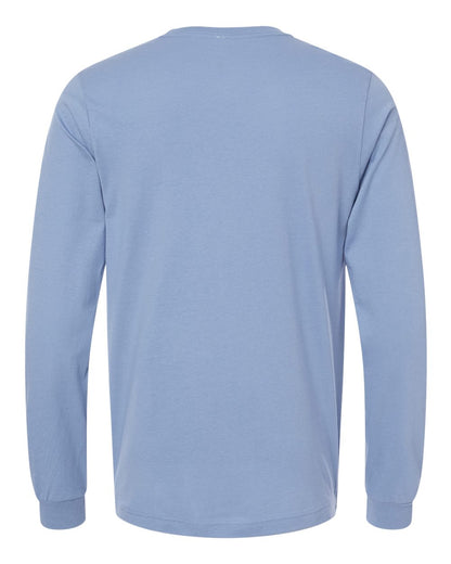 BELLA + CANVAS 3501 Unisex Jersey Long Sleeve Tee - Lavender Blue - Back View