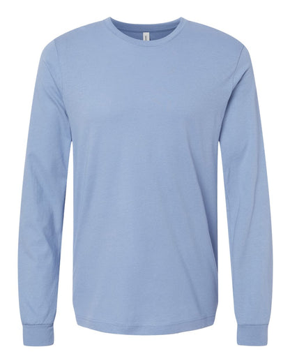 BELLA + CANVAS 3501 Unisex Jersey Long Sleeve Tee - Lavender Blue - Front View