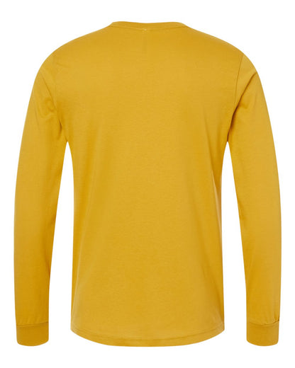 BELLA + CANVAS 3501 Unisex Jersey Long Sleeve Tee - Mustard - Back View