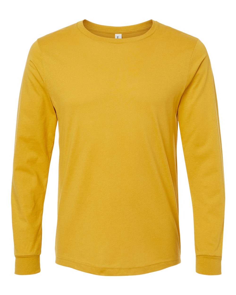 BELLA + CANVAS 3501 Unisex Jersey Long Sleeve Tee - Mustard - Front View