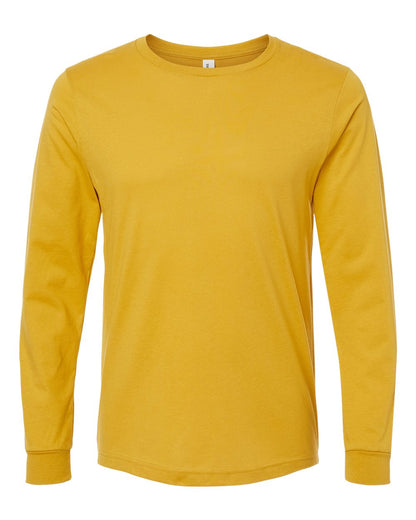 BELLA + CANVAS 3501 Unisex Jersey Long Sleeve Tee - Mustard - Front View