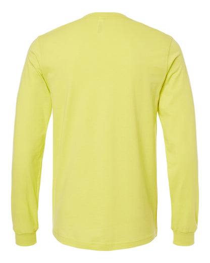 BELLA + CANVAS 3501 Unisex Jersey Long Sleeve Tee - Strobe - Back View