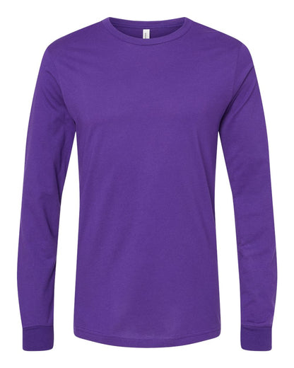 BELLA + CANVAS 3501 Unisex Jersey Long Sleeve Tee - Team Purple - Front View