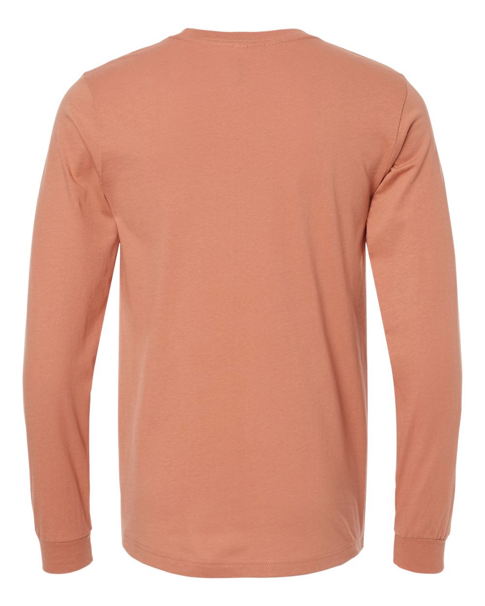 BELLA + CANVAS 3501 Unisex Jersey Long Sleeve Tee - Terracotta - Back View