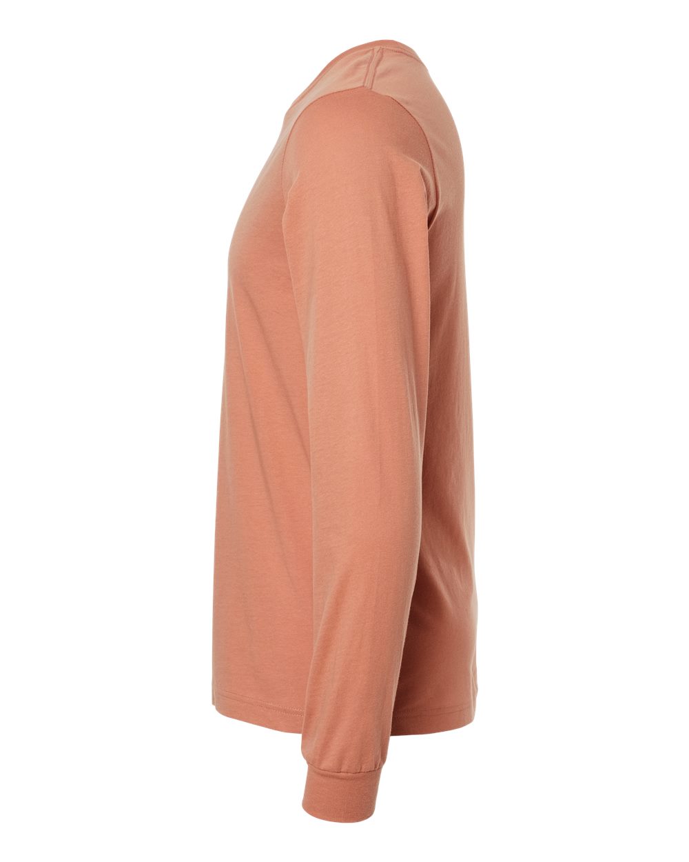 BELLA + CANVAS 3501 Unisex Jersey Long Sleeve Tee - Terracotta - Direct Side