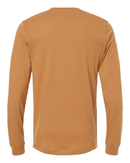 BELLA + CANVAS 3501 Unisex Jersey Long Sleeve Tee - Toast - Back View