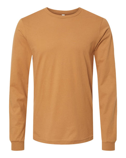 BELLA + CANVAS 3501 Unisex Jersey Long Sleeve Tee - Toast - Front View
