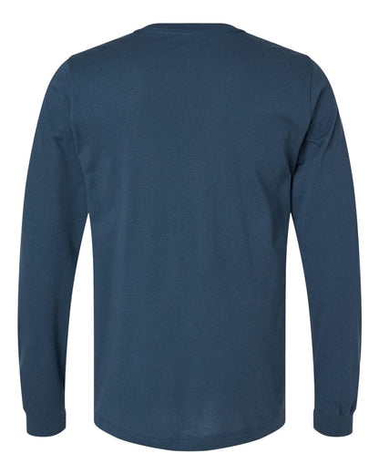 BELLA + CANVAS 3501 Unisex Jersey Long Sleeve Tee - Vintage Navy - Back View