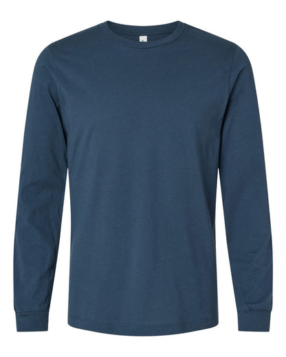 BELLA + CANVAS 3501 Unisex Jersey Long Sleeve Tee - Vintage Navy - Front View
